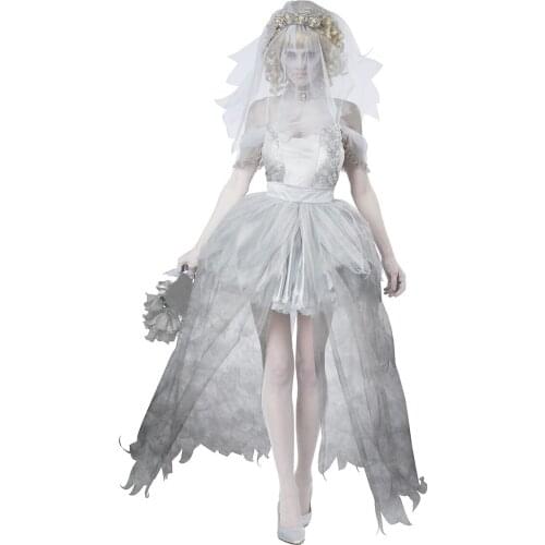 Horrible Ghost bride Costume Halloween Adult Cosplay Dress Fancy Dress For Party 88670
