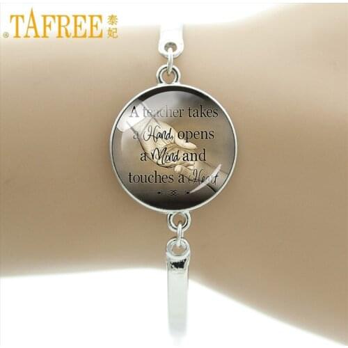 TAFREE Teachers Day gift Bracelets With Rhodium Plated Alloy Metal Jewelry High Quality Lovely CT693