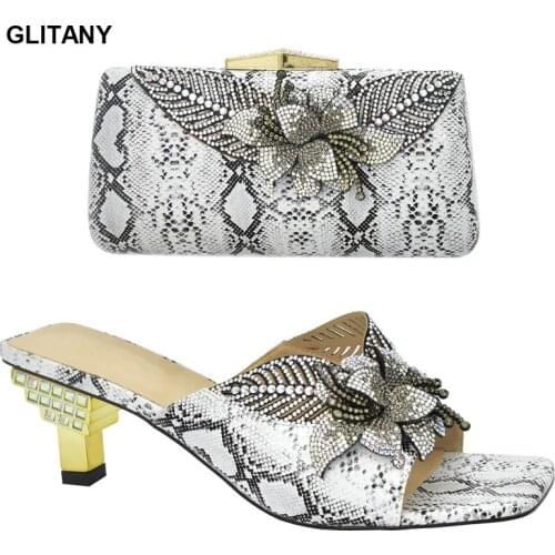 New Arrival Italian Summer Pumps 4.5CM Party Shoe with Purse Set Wholesale 2020 Wedding Shoes and Matching New Style Women Pump