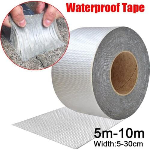 High Temperature Resistance Waterproof Tape Aluminum Foil Thicken Butyl Tape Wall Crack Roof Duct Repair Adhesive Tape 5-10M