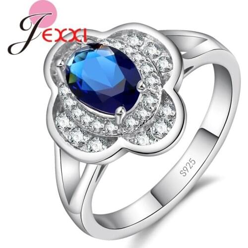 High Quality Fashion Women Rings For Wedding Silver Jewelry Gift Oval Cubic Zirconia Crystal Engagement Anillos
