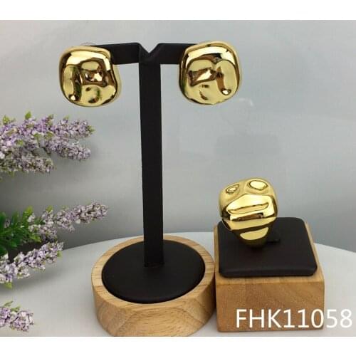 Yuminglai Russian Elegant Simple Design Luxury African Jewelry Sets Earrings and Ring FHK11058