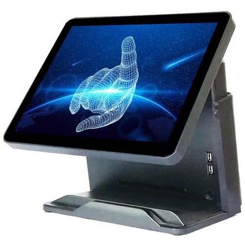 15 inch capacitive touch pos all in one high quality pos system commercial pos system with VFD