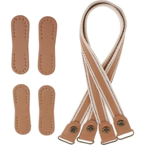 2pcs Leather Bag Handles Split PU Leather+ Fabric Shoulder Bag Strap DIY Handbag Belt Durable Handle Accessories High Quality