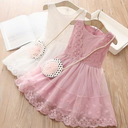 2021 Summer Girls Dresses Children Clothes Baby Girls Flower Dress Kids Lacework Style Dress Baby Girls Dress Girls Outwear M31