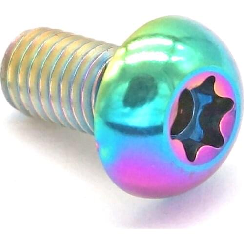 6 PCS M5 x 10mm Colorful GR5 Titanium Torx T25 Screw Bike Disc Brake Rotor Bolts