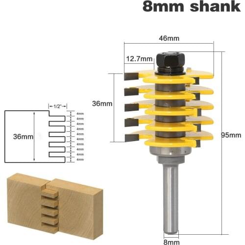 8mm Shank T-slot Woodworking Router Bit Set Fresa Para Madeira Finger-joint Knife Wood Milling Cutter Tools Woodworking Tools