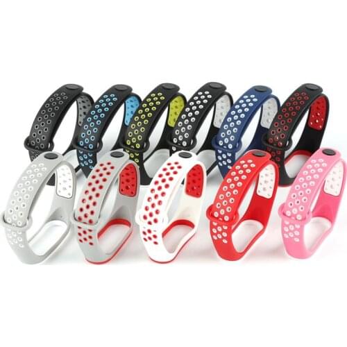 Accessories for Silicone Strap for Xiaomi Mi Band 3 and 4 two Colorf Strap Replacement for Smart sport Watches wristband
