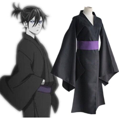 Anime Noragami Stray God Cosplay Costumes Yato Cosplay Costume Black Kimono Halloween Carnival Party Yatogami Cosplay Costume