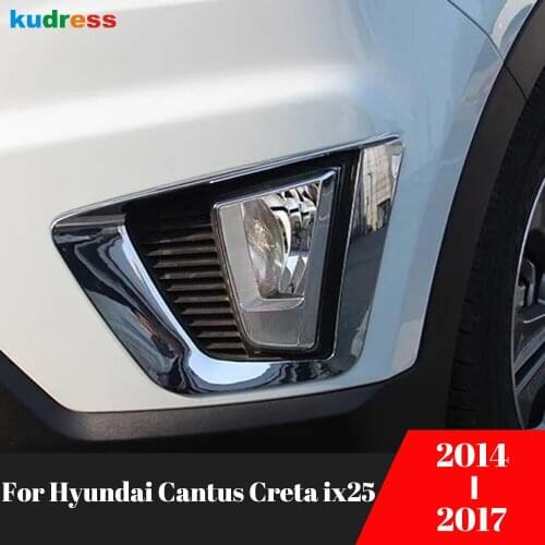 For Hyundai Cantus Creta ix25 2014-2017 Chrome Car Front FogLight Lamp Eyebrow Fog Light Cover Trim Sticker Exterior Accessories