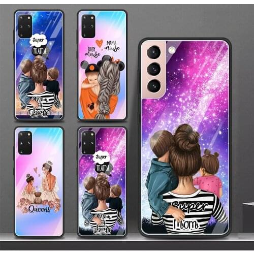 Smartphone Case For Samsung Galaxy S21 Ultra Plus S20 FE Plus S20Ultra S10 Lite S9 Shell TPU Bumper Super Mom Baby Girl Boy