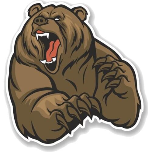 Dawasaru Cartoon Angry Brown Bear Car Sticker Waterproof Decal Suitcase Motorcycle Auto Accessories Decoration PVC,13cm*12cm