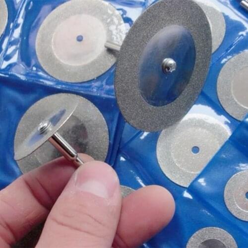 2sets/lot 35mm dia Diamond Cutting disc saw blade cutter diamond glass gemstone cutting discs disks wheel with 2 mandrels