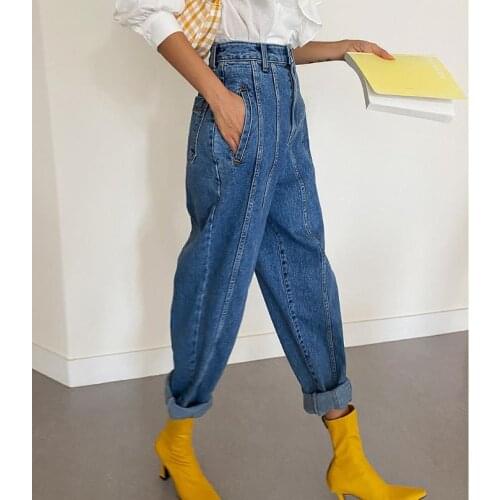 Vintage Jeans High Waist Jeans Women Harem Pants Korean Style Outfits Casual High Street Denim Trousers Pantalon