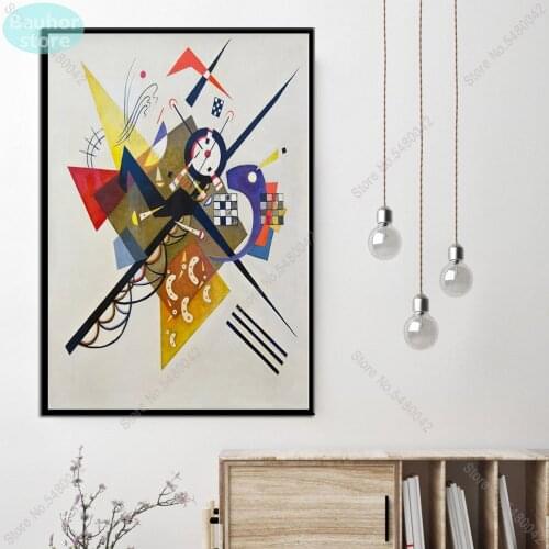 Wassily Kandinsky Geometric Artwork Poster Transverse Line Canvas Painting Posters and Prints Wall Art Picture for Mural Decor