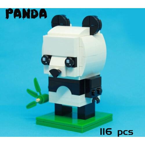 MOC Building Block Maker Lovely Cartoon Animal Image Panda Creative Assembly Model Childrens Toy DIY Build Bricks Birthday Gift