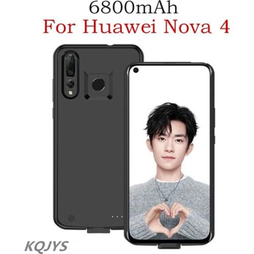 KQJYS 6800mAh Portable Power Bank Battery Charger Cases for Huawei Nova 4 Battery Case Battery Charging Cover For Nova 4