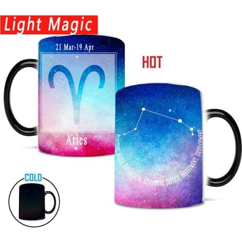 12 constellations Aries Magic Starry Sky Mugs Creative birthday gift mug for your kids or your wife