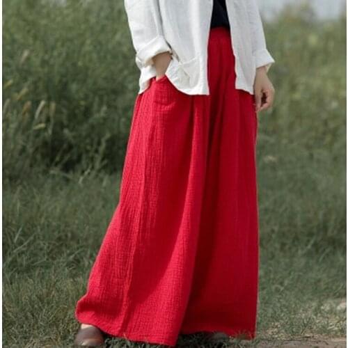 Fashion Women Autunm full long cotton linen pants,Plus size wide leg pants,Soft and comfortable trousers 5XL 6XL 7XL black white