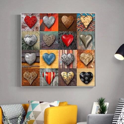 Nordic Love Heart Cobblestones Home Decor Wall Painting On Canvas Art Prints Poster Picture For Living Room Modern Mural Cuadros