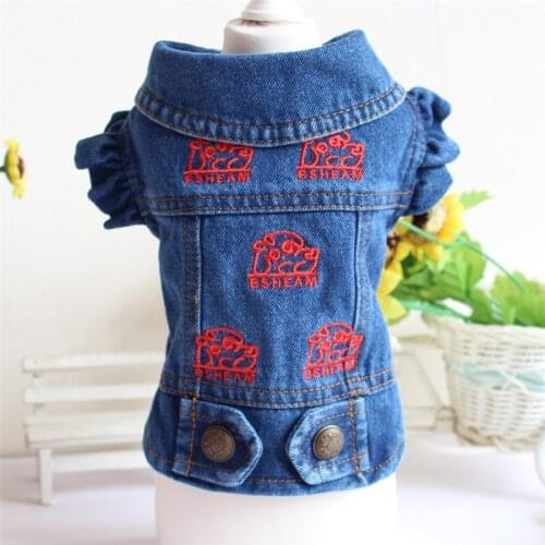 New 2022 Spring Autumn Winter Xs Dog Clothes For Small Girl Boy Coat Teddy Blue Jean Jacket Vest Puppy Outfit Pet Clothing