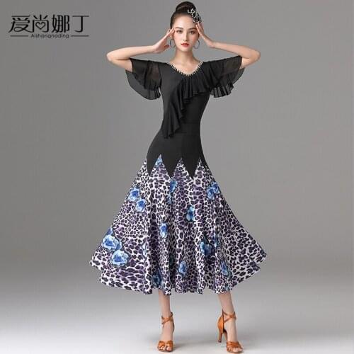 Newest !! Woman Modern National standard waltz Long Skirt Dance competition standard ballroom dancing Clothes