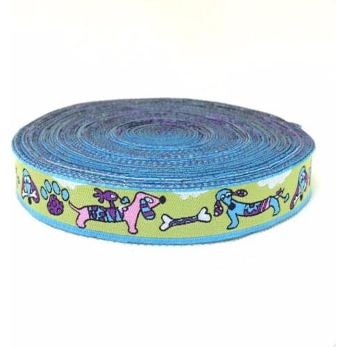 New lace 5/8" 16mm 10yard/set 100% polyester computer woven jacquardribbon selling with Dog and lovely bones .paw prints