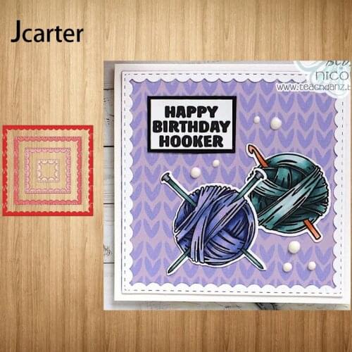 New Arrival Multiple Square Wave Metal Cutting Dies Craft Scrapbooking Handmade Knife Mould Blade Punch Stencils Model Template