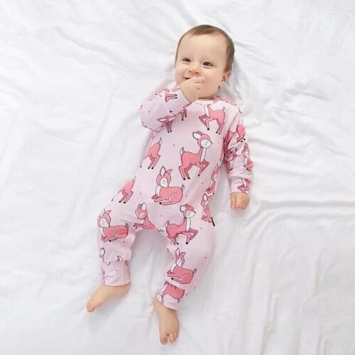 New Lovely Infant Baby Girls Romper Newborns Pajamas Animal Printed Casual Cotton One Piece Jumpsuit Toddler Clothing