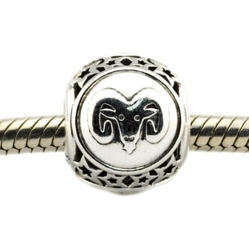 Fits For Pandora Bracelets Aries Star Sign Charms 100% 925 Sterling Silver Beads Free Shipping