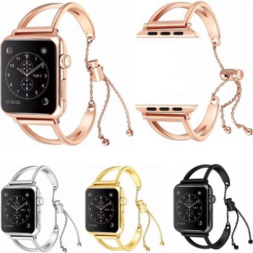 Women Watchband for Apple Watch Bands 42mm 38mm 44mm 40mm Stainless Steel Bracelet for Apple Watch Strap iWatch Series 1 2 3 4