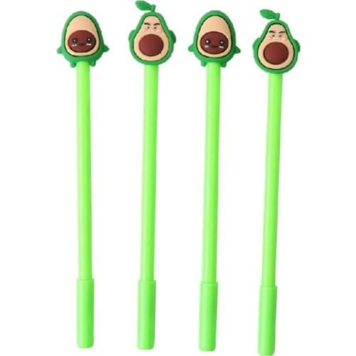 Student Creative Cartoon Emoticons Avocado Pen Black 0.5mm Student Stationery Pen Wholesale