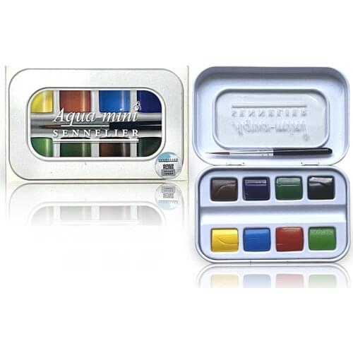 Schenelier master grade watercolor paint solid color 8 colors mini set artist honey watercolor half block