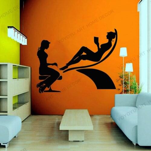 Removable Wall Decal Woman Hand Stilettos Shoe Girl Nail Sticker Mural For Nail Salon Vinyl Fashion Poster Modern Decal JC229