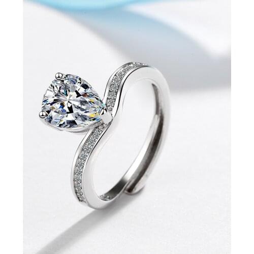 S925 Sterling Silver Jewelry Adjustable Size Open Ring Sterling Silver Ring wedding rings for couples luxury jewelry