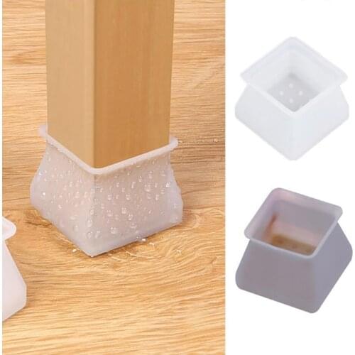 4pcs Table Chair Leg Silicone Cap Pad Furniture Non-slip Table Feet Cover Floor Protector Foot Protection Bottom Cover Pads