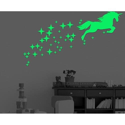 Pegasus Star Cartoon Luminous Stickers Decorative Wall Stickers Luminous Fluorescent ChildrenS Bedroom Wall Stickers