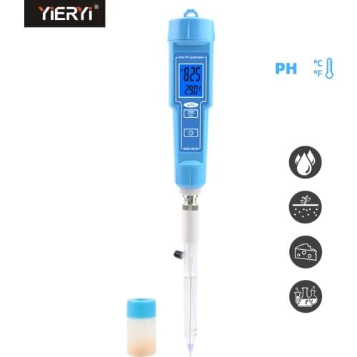 Yieryi New PH-61181 PH Meter Temperature Water Quality Tester Pen Soil PH Tester for Laboratory Drinking Water Cheese Meat Milk