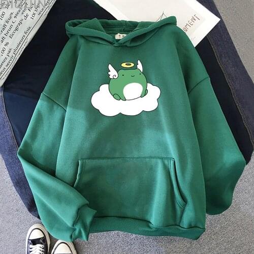 Skateboard Frog Oversized Sweatshirt Men and Women Harajuku Warm Pullover Pink Womens Korean Style Kawaii Hoodie Korean Style 12