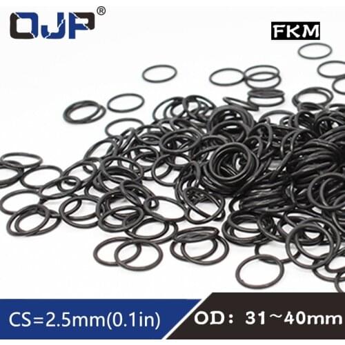 5PCS/lot Fluorine rubber Ring Black FKM O ring Seal OD31/32/33/34/35/36/37/38/39/40*2.5mm Rubber Seal Oil Ring Fuel Gaskets