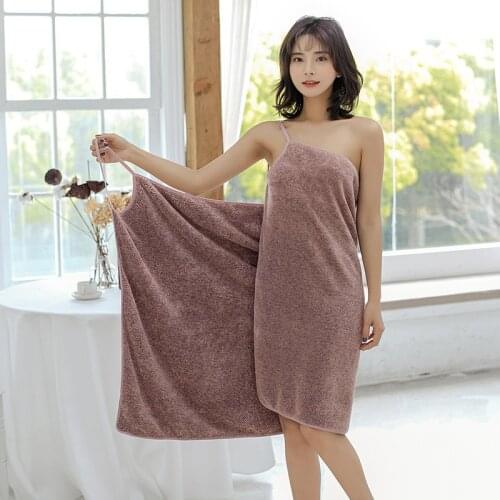 Bathroom Home Textile Absorbent Shower Towel Women Robe Bath Wearable Bathing Towels Microfiber Bath Robe Women Towels