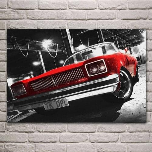 Awesome retro red car hot rod artwork posters on the wall picture home living room decoration for bedroom KB963