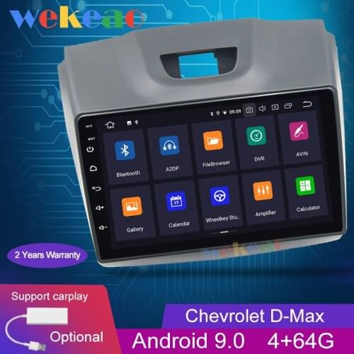 Wekeao Touch Screen 9'' 1Din Android 9.0 Car Radio Automotivo Car Dvd Player For Chevrolet S10 D-Max Android Auto GPS Navigation