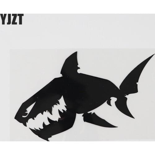YJZT 15.2CM×9.5CM Amusing Marine Animal Shark Vinyl Fish Decal Car Stickers 13D-1063