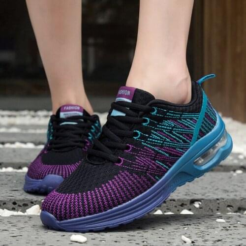 Women Sport Shoes Breathable Sport Knitting Sneakers Woman Air Cushion Running Shoes Lace-Up Summer2018 Zapatilla mujer