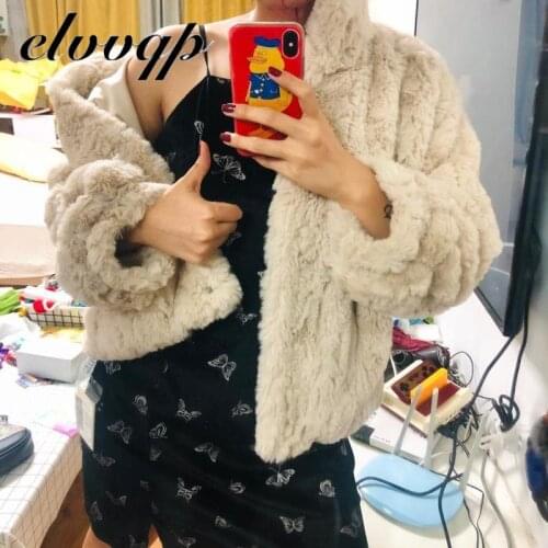 Winter Women High Quality Faux Rabbit Fur Coat Luxury Fur Coat Loose Lapel Overcoat Thick Warm Female Plush Coats 2020 New