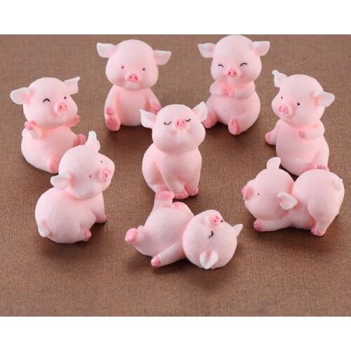ZOCDOU 1 Piece Cartoon Pink Pig Naughty Cerdo Australia Animal Doll Toy Model Statue Figurine Ornament Miniatures Home DIY