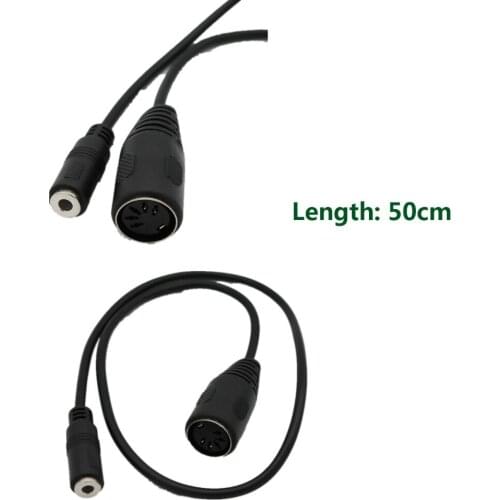 1pc DIN 5 Pin MIDI Female Jack To 3.5mm 1/8" Female Stereo Extend Audio Adapter Cable 0.5m 1m 1.5m