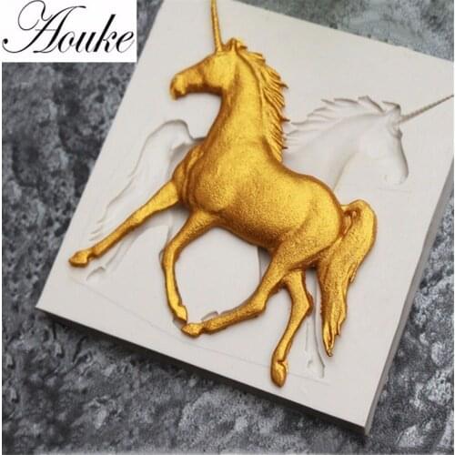 1PCS Unicorn Silicone Mold Fondant Mold Cake Decorating Tools Chocolate Gumpaste Mold Unicorn Shape Cake Silicone Mold