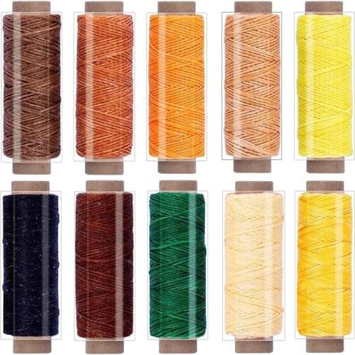 Imzay 10PCS 550Yards Leather Sewing Waxed Thread, For Leather Craft DIY,Bookbinding,Shoe Repairing,Leather Sewing